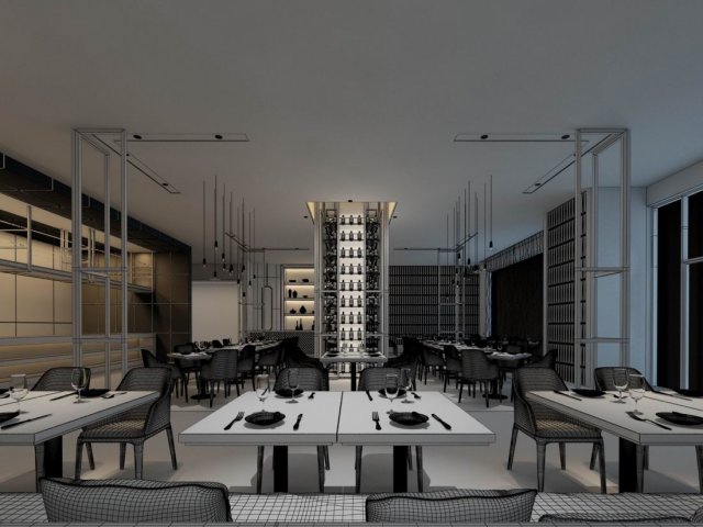 luxury large hotel restaurant 05 3D 模型 .c4d .max .obj .3ds .fbx .stl .blend 