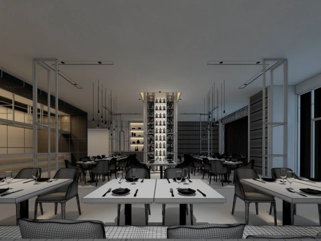 luxury large hotel restaurant 05 3D Model .c4d .max .obj .3ds .fbx .stl .blend 