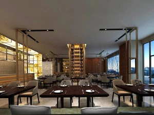 luxury large hotel restaurant 05 3D Model