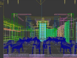 luxury large hotel restaurant 05 3D 模型