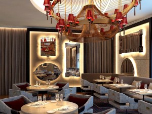 luxury large hotel restaurant 06 3D Model