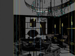 luxury large hotel restaurant 06 3D Model