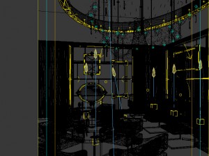 luxury large hotel restaurant 06 3D Model