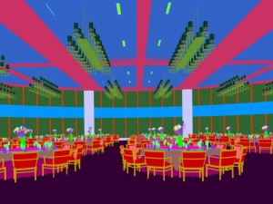 luxury large hotel restaurant 07 Modèle 3D