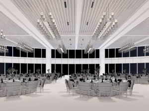 luxury large hotel restaurant 07 Modèle 3D