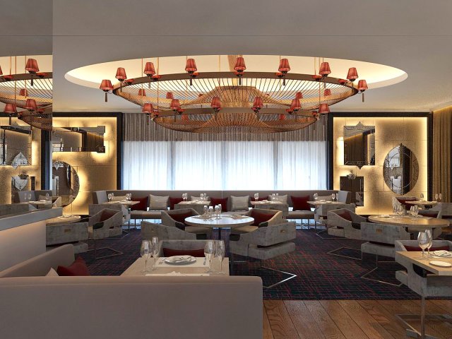 luxury large hotel restaurant 08 3D Модель .c4d .max .obj .3ds .fbx .stl .blend 