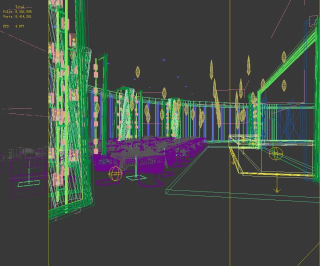 luxury large hotel restaurant 09 3Dモデル .c4d .max .obj .3ds .fbx .stl .blend 