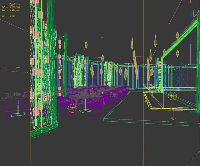 luxury large hotel restaurant 09 3D Model .c4d .max .obj .3ds .fbx .stl .blend 