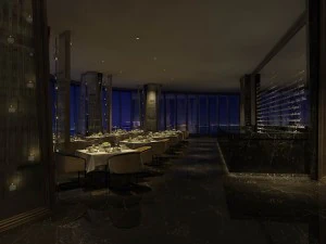 luxury large hotel restaurant 09 3D Model