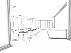 luxury large hotel restaurant 09 3Dモデル