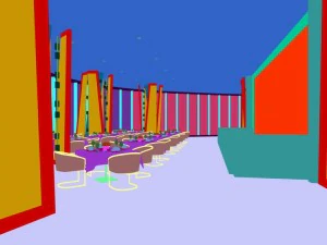 luxury large hotel restaurant 09 3D Model
