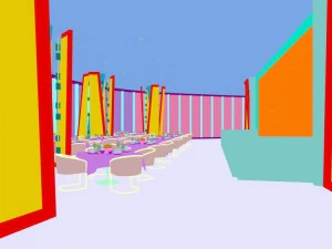 luxury large hotel restaurant 09 3D Model