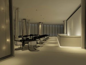 luxury large hotel restaurant 09 3D Model