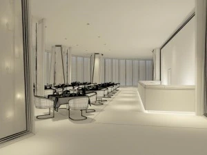 luxury large hotel restaurant 09 3D Model