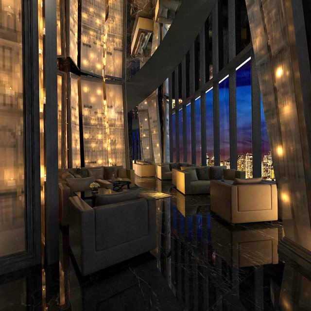luxury large hotel restaurant 10 3D Модель .c4d .max .obj .3ds .fbx .stl .blend 