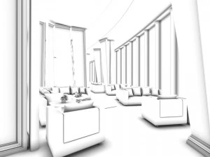 luxury large hotel restaurant 10 3D Model