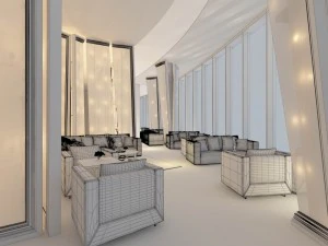 luxury large hotel restaurant 10 3D Model
