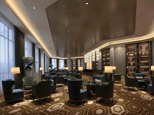 luxury large hotel restaurant 11 Modello 3D