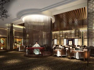 luxury large hotel restaurant 12 3D Model