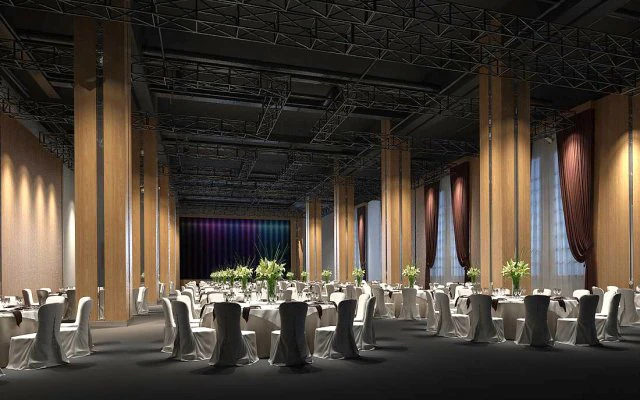 luxury large hotel restaurant 13 3D Model .c4d .max .obj .3ds .fbx .stl .blend 