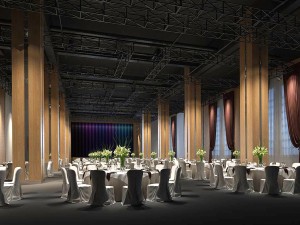luxury large hotel restaurant 13 3D Model