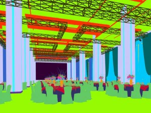 luxury large hotel restaurant 13 3D Model