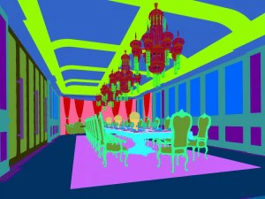 luxury large hotel restaurant 15 3D Model