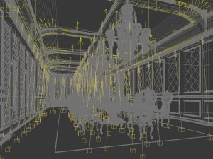 luxury large hotel restaurant 15 3D Model
