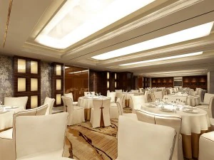 luxury large hotel restaurant 15 3D Model