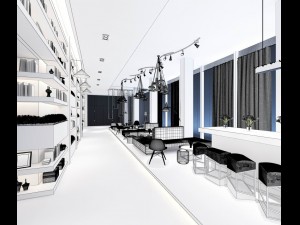 private club restaurant Model 3D