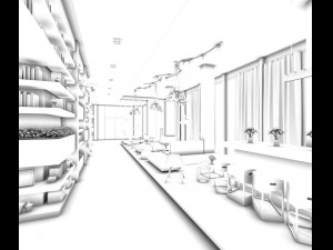 private club restaurant Model 3D