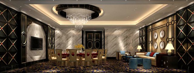 private dining room space Modello 3D .c4d .max .obj .3ds .fbx .stl .blend 