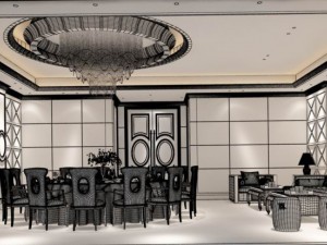 private dining room space Modello 3D
