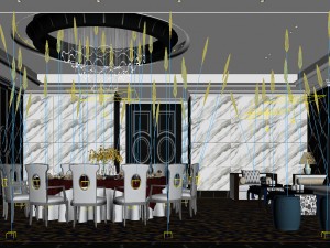 private dining room space Modello 3D