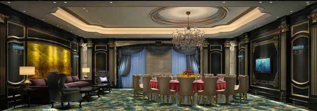 private dining room space 02 3D 모델 .c4d .max .obj .3ds .fbx .stl .blend