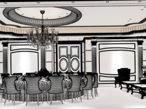 private dining room space 02 3D Model