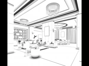 private dining room space 03 3D Model