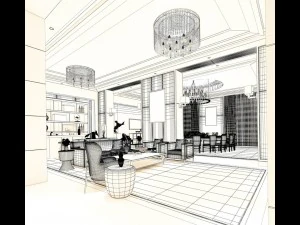 private dining room space 03 3D Model