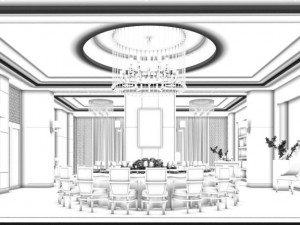 private dining room space 03 Modelo 3D