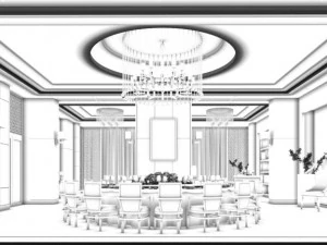 private dining room space 03 3D Model