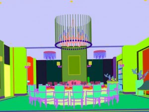 private dining room space 03 3D Model