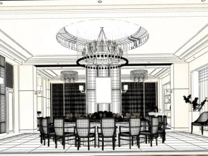 private dining room space 03 3D Model