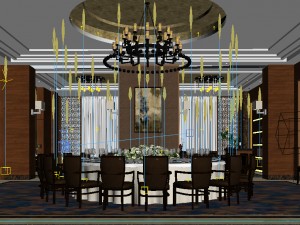 private dining room space 03 Modelo 3D