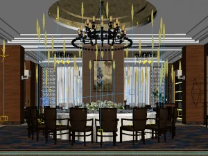 private dining room space 03 3D Model