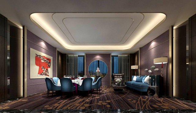 private dining room space 04 3D Model .c4d .max .obj .3ds .fbx .stl .blend 