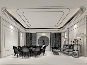 private dining room space 04 3D Model