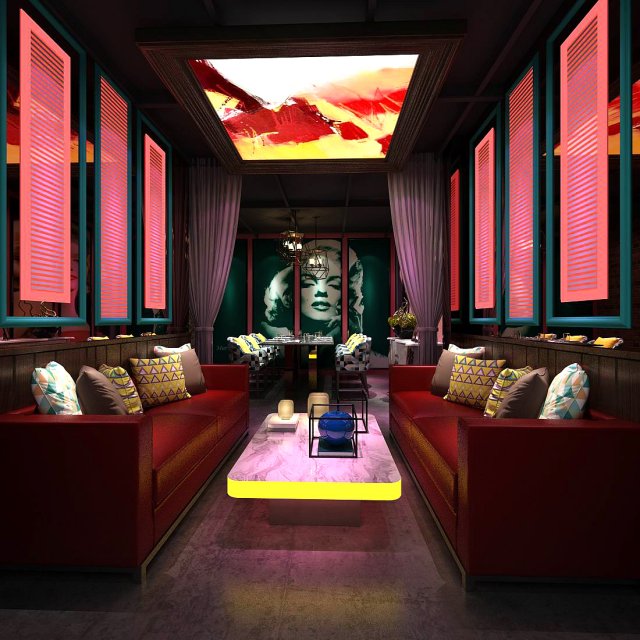 private dining room space 05 3D Model .c4d .max .obj .3ds .fbx .stl .blend 