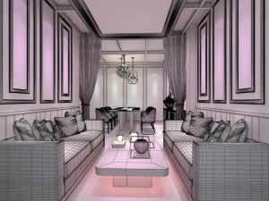 private dining room space 05 3D Model
