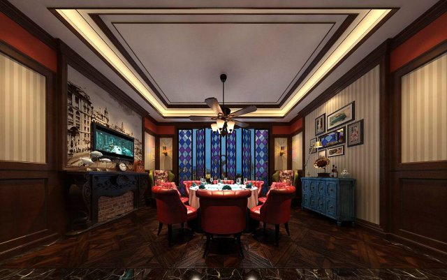 private dining room space 06 3D मॉडल .c4d .max .obj .3ds .fbx .stl .blend 
