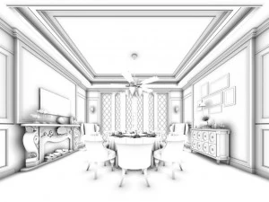 private dining room space 06 3D Model